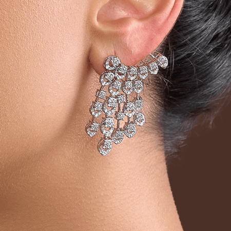 طقم ذهب ابيض و الماس عيار18