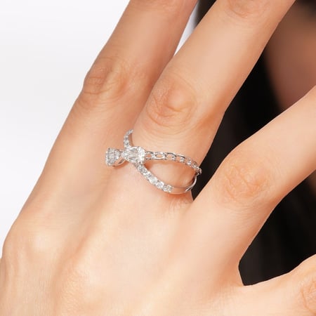 خاتم ذهب ابيض والماس