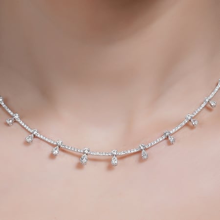 عقد ذهب ابيض والماس