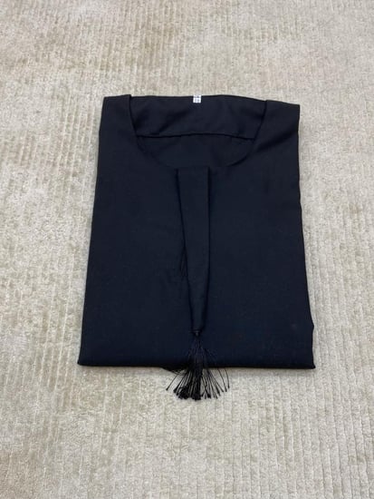 قميص اسود اماراتي كم طويل