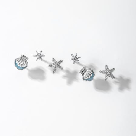 اقراط فضي للبحر