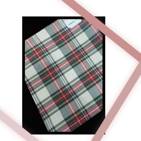 قماش مريول كاروهات وردي