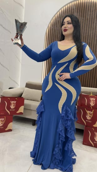 فستان استرتش بكرستال