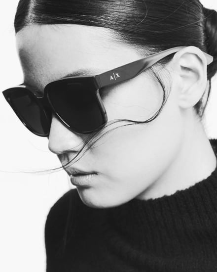 نظارة ارماني بفريم مربع بلاستيك عنابي واسود Armani Exchange- AX4136SU