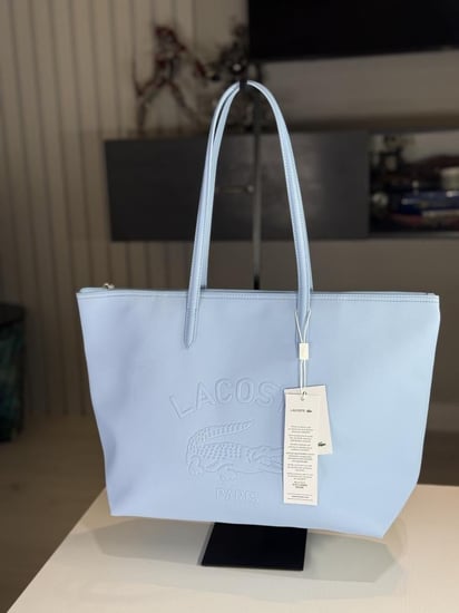 توت لاكوست بسحاب وشعار باللون الازرق L.12.12 Concept Shopping Bag L Lacoste Croc 80s Panoram