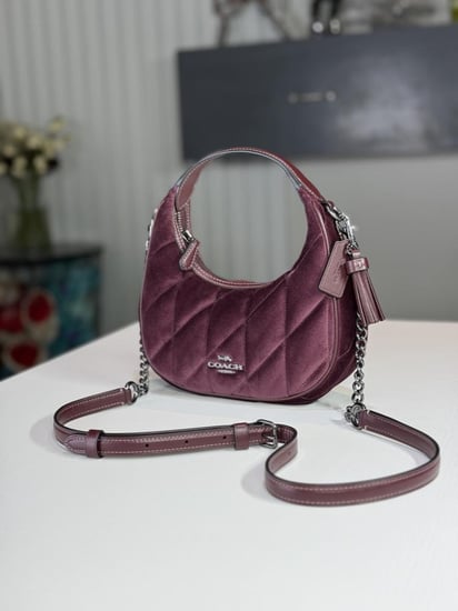 كوتش كامرون فالفيت برجندي ميني Carmen Mini Crossbody Bag