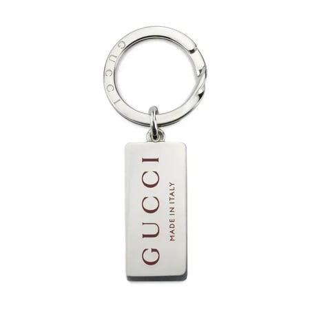 ميدالية قوتشي من الفضه بشعار برجندي Gucci Trademark Sterling Silver Keyring