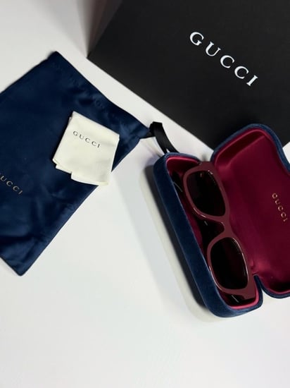 نظارة جوتشي كلاسيك لكجري سكوير نمطين- اسود/عودي