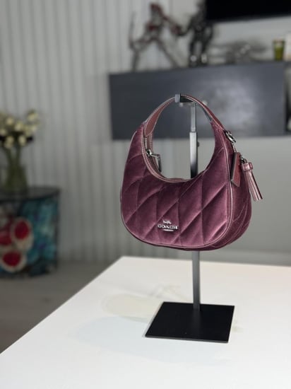 كوتش كامرون فالفيت برجندي ميني Carmen Mini Crossbody Bag