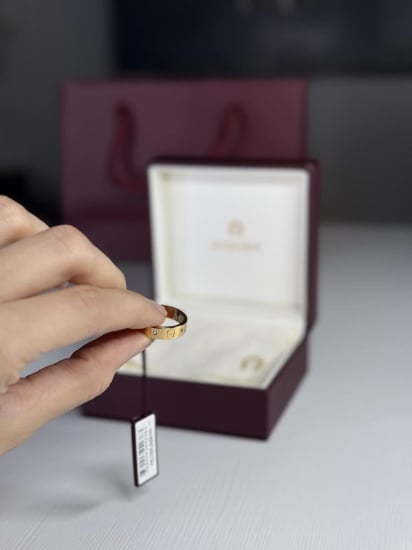 خاتم دبلة اجنر ذهبيه Aigner Fashion Women Ring M AJ61068 سجنشر بكريستال ولوقو