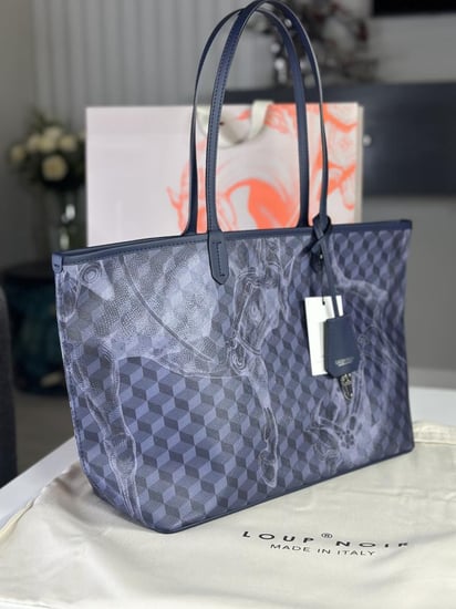 SHOPPER SMALL Cheval Darkblue داركبلو كحلي بطبعة خيل