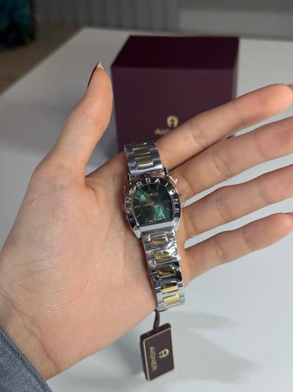 ساعة اجنر بيسا مكس تون بمينا اخضر Aigner Women's Pisa Two Tone