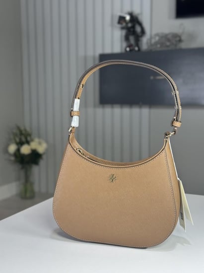 توري برتش شنطة كتف ايمرسون emerson shoulder bag-  بني / ذهبي