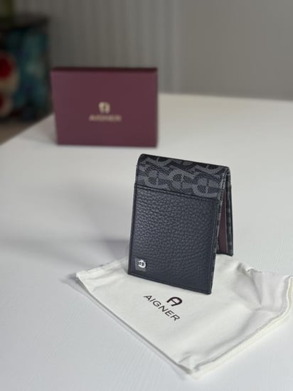 محفظة اجنر سجنشر فولد جلد اسود Aigner man wallet icon