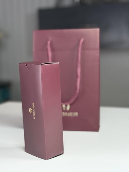اجنر قلم ستيل جرد  ballpoint aigner pen steel square design