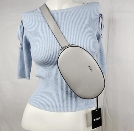 شنطة دكني بياج خصر او كتف Paige Leather Circle Belt Bag بلون اسود