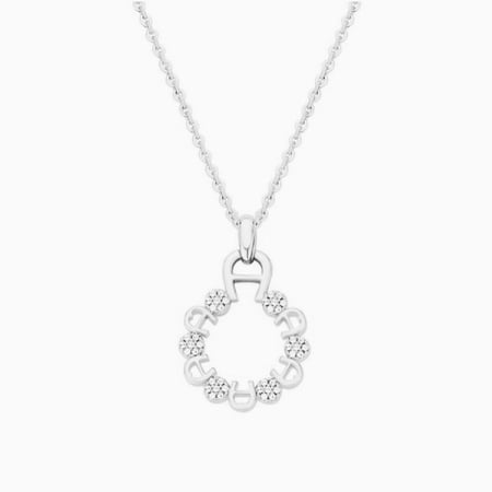 سلسلة اجنر باللون الفضي مرصعة باحجار سوارفسكي Aigner silver necklace with Swarovski crystal's