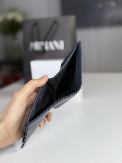 محفظة امبوريو ارماني بشعار ازرق ولوقو الصقر-emporio armani navy signature wallet