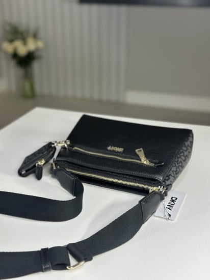 دكني كروس بودي مادي مع محفظة سجنشر بتعليقه MADDY CROSSBODY R42EYF22- اسود/ اسود سجنشر