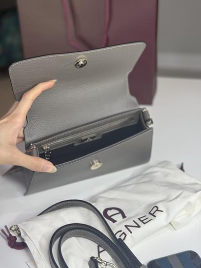 اجنر  شنطة ديليا كتف توب هاندل بلون بني فحمي-DELIA SHOULDER BAG S coal brown