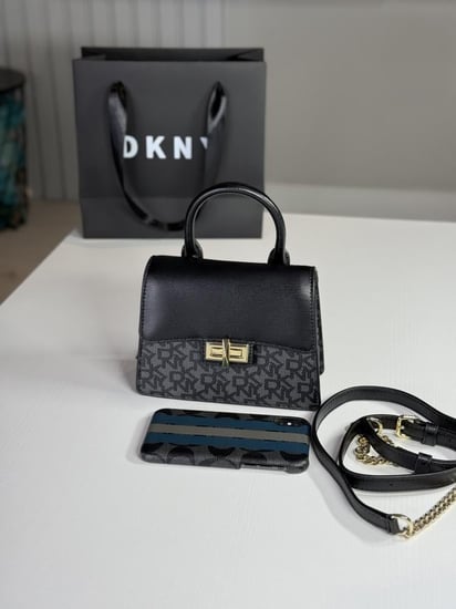 دكني شنطة جوجو ميني سجنشر Dkny Jojo Mini Satchel Crossbody- اسود سجنشر