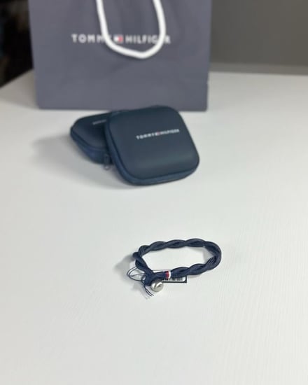 اسوار تومي Tommy Hilfiger Blue fabric bracelet رجالي فابريك بريد كحلي