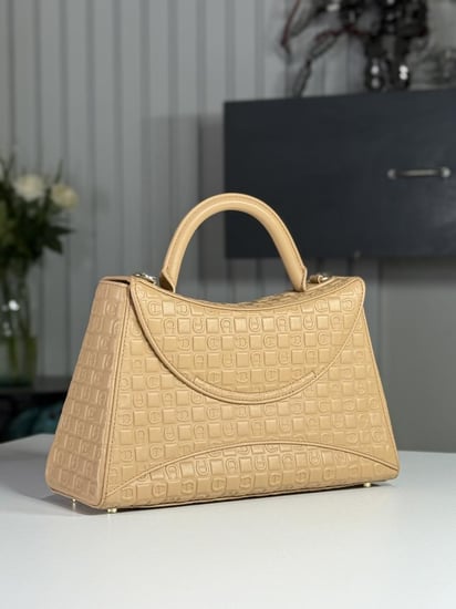 اقنر  حقيبه يد الونا ALONA HANDBAG DADINO L  دادينو لارج بنقشة جلد سجنشر انيقه- بسج/ ذهبي