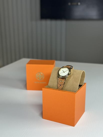 ساعة توري برتش سير جلد جديله miller braided- بني/ ذهبي