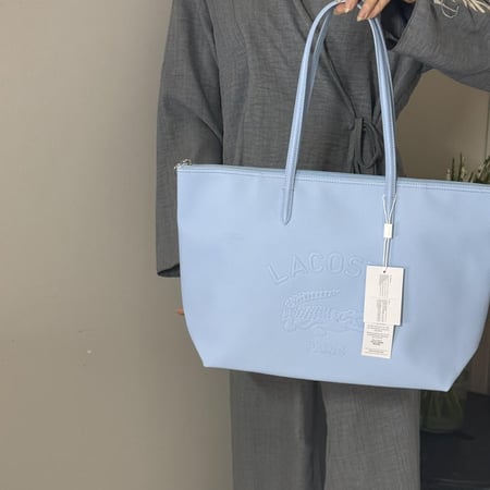 توت لاكوست بسحاب وشعار باللون الازرق L.12.12 Concept Shopping Bag L Lacoste Croc 80s Panoram