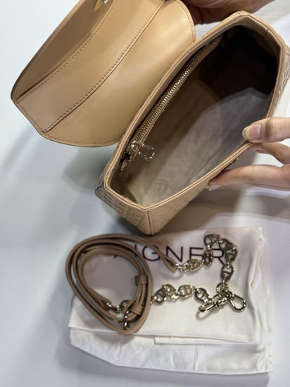 اقنر  حقيبه يد الونا ALONA HANDBAG DADINO S دادينو سمول بنقشة جلد سجنشر انيقه- بسج/ ذهبي