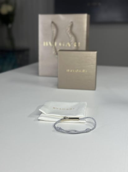 اسوار بولغاري DIVAS’ DREAM BRACELET قطن ديفا ستايل بتعليقة مروحة روما- فضي