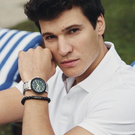 اسوار  Black Steel and Onyx Bracelet REF: 2790581 اونيكس تومي فليكسبل دارك نايت اسود