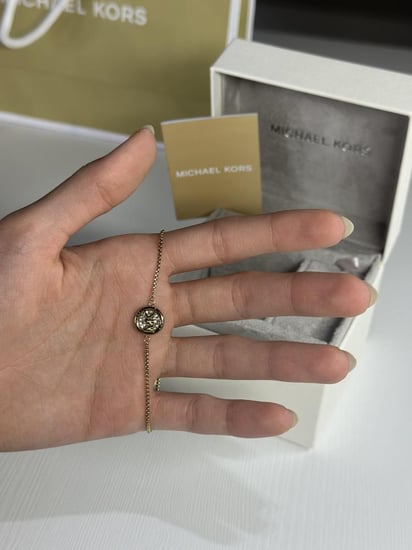 طقم ساعة مايكل كورس اديسون كوارتز باللون الذهبي