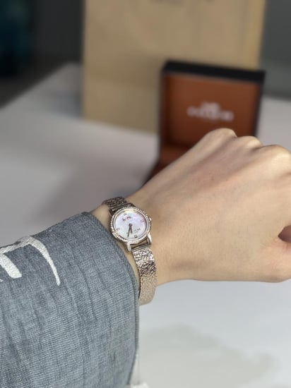 ساعة كوتش روز قولد اودري بمينا صدفي Coach Audrey Quartz Crystal Mother of Pearl