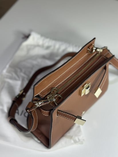 شنطة فرح FARAH CROSSBODY BAG S كروس بودي بتصميم ايرمز - بني / ذهبي