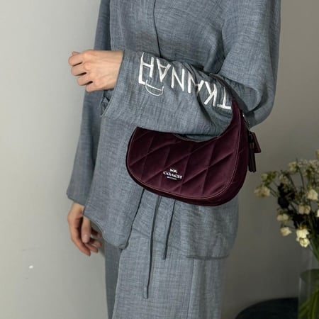 كوتش كامرون فالفيت برجندي ميني Carmen Mini Crossbody Bag