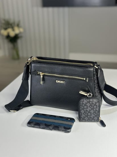 دكني كروس بودي مادي مع محفظة سجنشر بتعليقه MADDY CROSSBODY R42EYF22- اسود/ اسود سجنشر