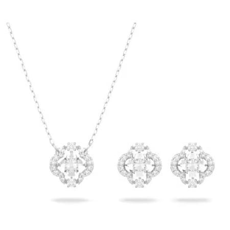 طقم سلسلة سوارفسكي فضي بسلسلة راقصه Swarovski Sparkling Dance 5642929