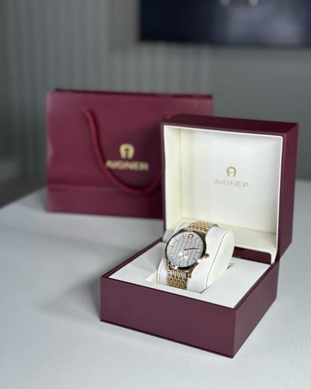 اجنر تريفيز TREVISO  بميناء ابيض مخطط منحوت -فضي / روز جولد