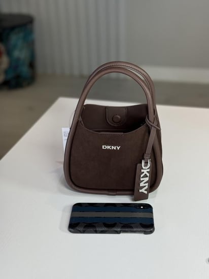 شنطة دكني ميني كابري هوبو باللون البني بجلد الغزال DKNY Women's Capri mini Hobo Bag