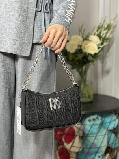 شنطة دكني لورينا هوبو سمول بوليستر سجنشر DKNY LORENA SHOULDER BAG