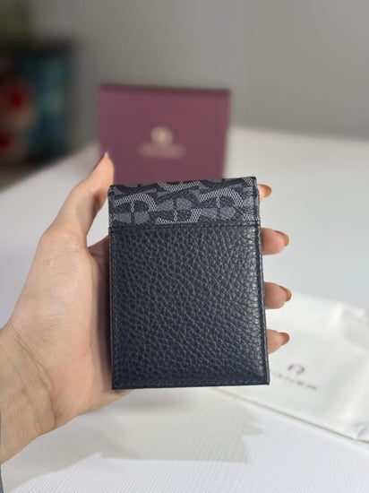 محفظة اجنر سجنشر فولد جلد اسود Aigner man wallet icon