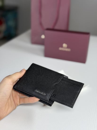 اجنر محفظة رجالية باللون الاسود مع حامل بطاقة SAFFIANO BILL AND CARD CASE