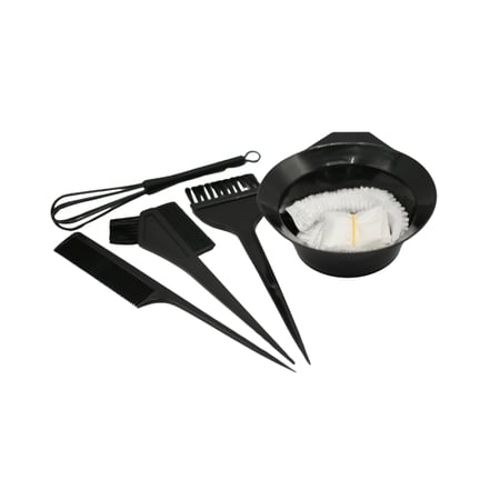 طقم ادوات صبغة شعر صحن و فرشة ومشط من سوفت فيلفيت