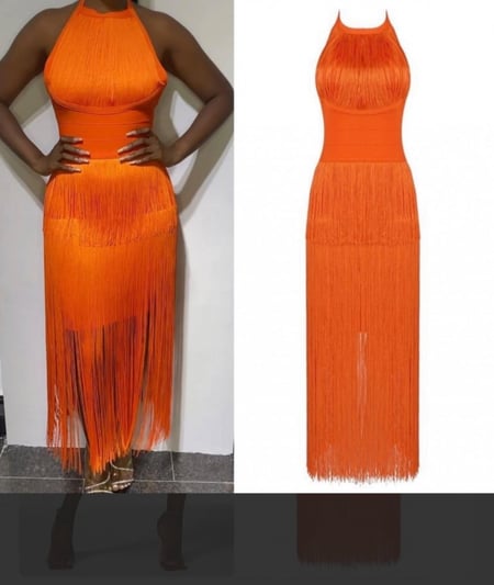 فستان هدب ميدي