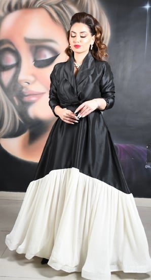 فستان اسود واسع