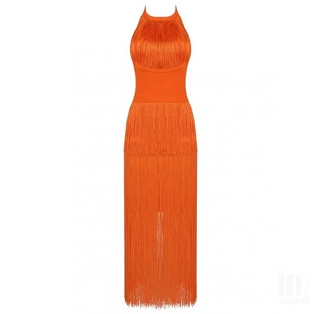 فستان هدب ميدي