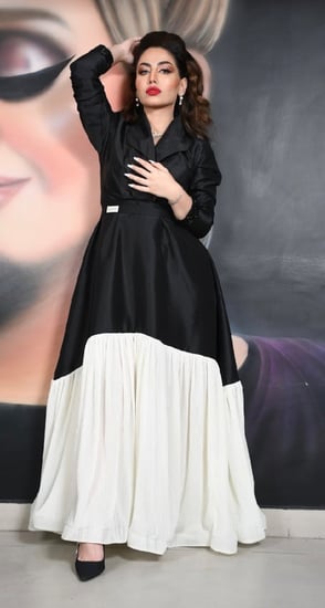 فستان اسود واسع