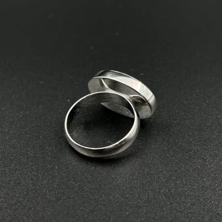 قاتم | خاتم ملكي بيضاوي فضه عيار 925 - أسود