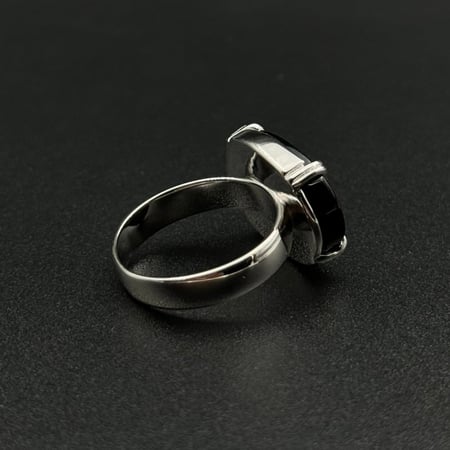 قاتم | خاتم ملكي شنكار فضه عيار 925 - أسود